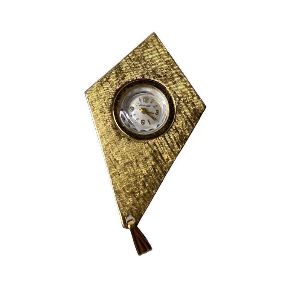 Vintage VANTAGE Gold Tone Hand-Wind Up Mechanical Pendant Pocket Watch J21